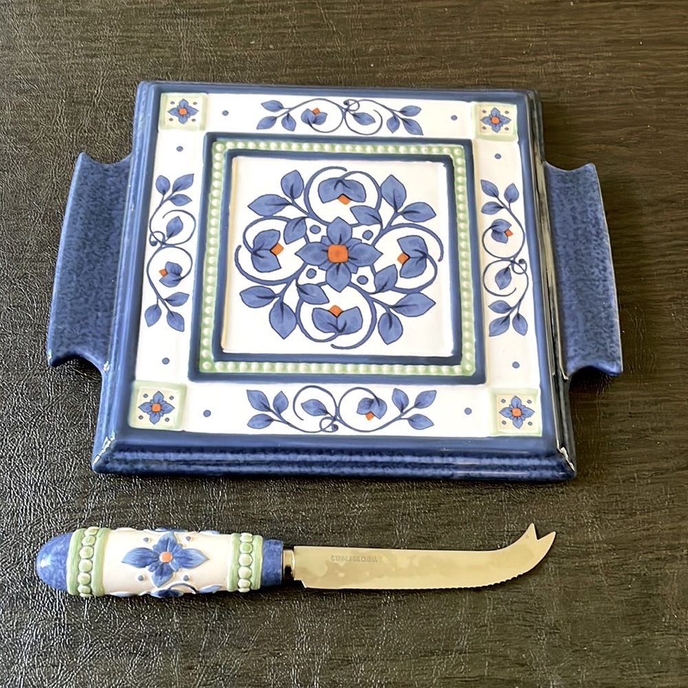 Beautiful Cheese Board Floral Design With Sculpted Slicer